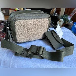 NWT, Rachel Zoe Olive Green with Shera detail, Crossbody Purse. Vegan leather
